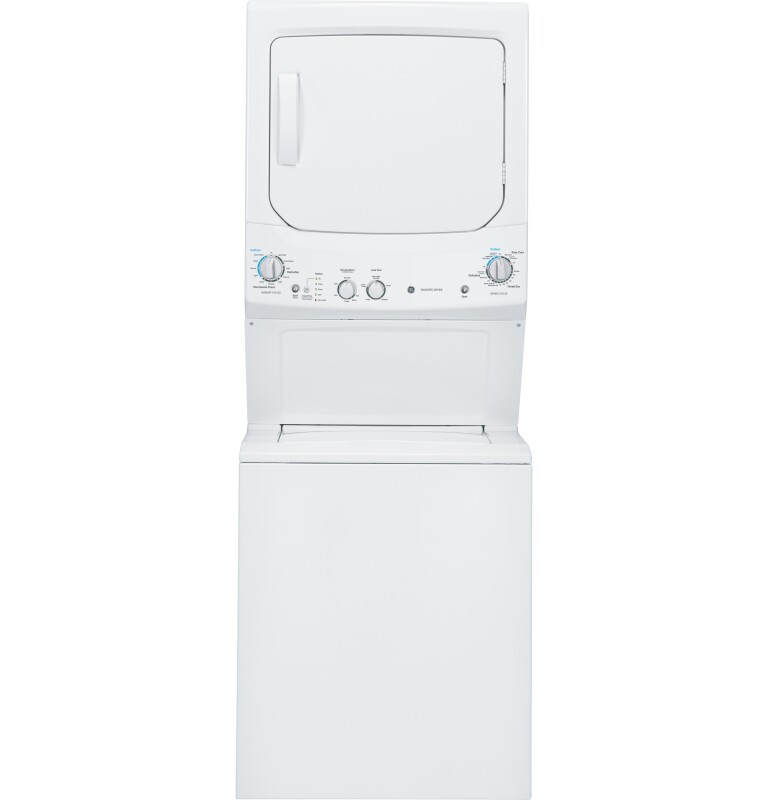 GE Unitized Spacemaker 3.2 DOE cu. ft. Washer and 5.9 cu. ft. Gas Dryer White GUD27GSSJWW Picture 1