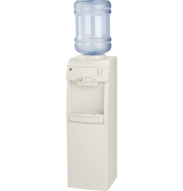 GE Hot and Cold Free-Standing Water Dispenser with Storage Compartment Light Gray GXCF05D Picture 1