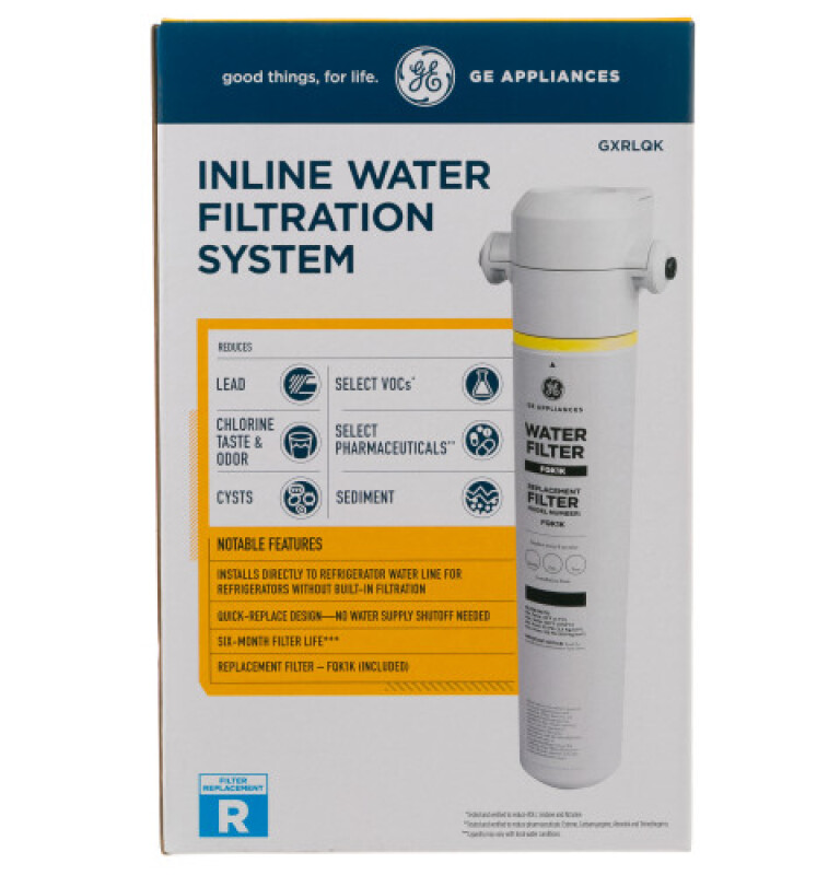 In-line Water Filtration System For Refrigerators Or Icemakers GXRLQK