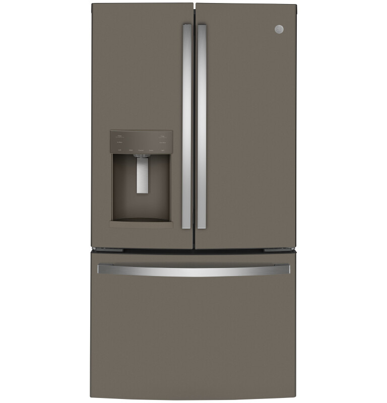 GE ENERGY STAR 22.1 Cu. Ft. Counter-Depth French-Door Refrigerator Slate GYE22GMNES Picture 1