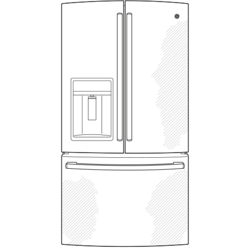 22.1 Cu. Ft. Counter-Depth French-Door Refrigerator GYE22KSHSS