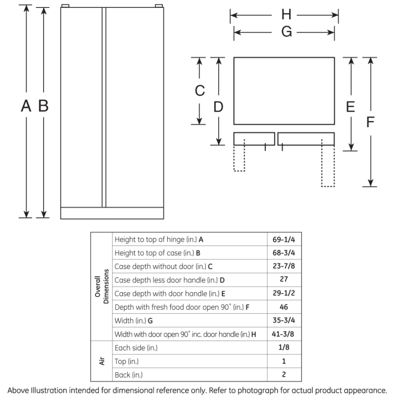 21.9 Cu. Ft. Counter-Depth Side-By-Side Refrigerator GZS22DSJSS