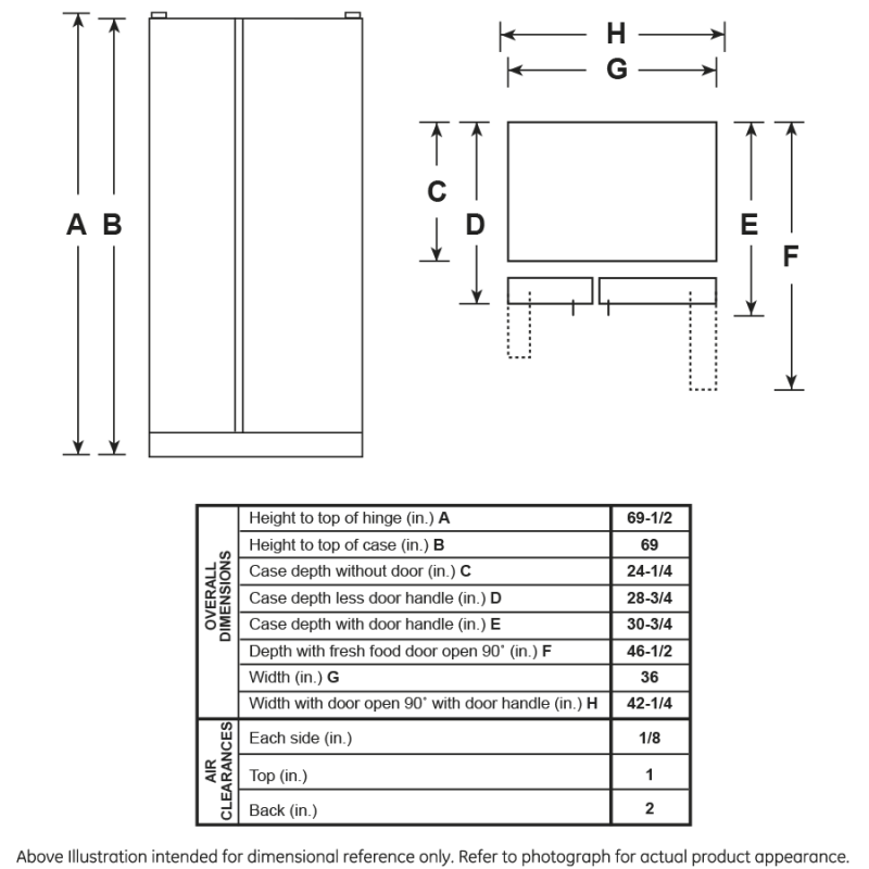 21.8 Cu. Ft. Counter-Depth Side-By-Side Refrigerator GZS22IENDS