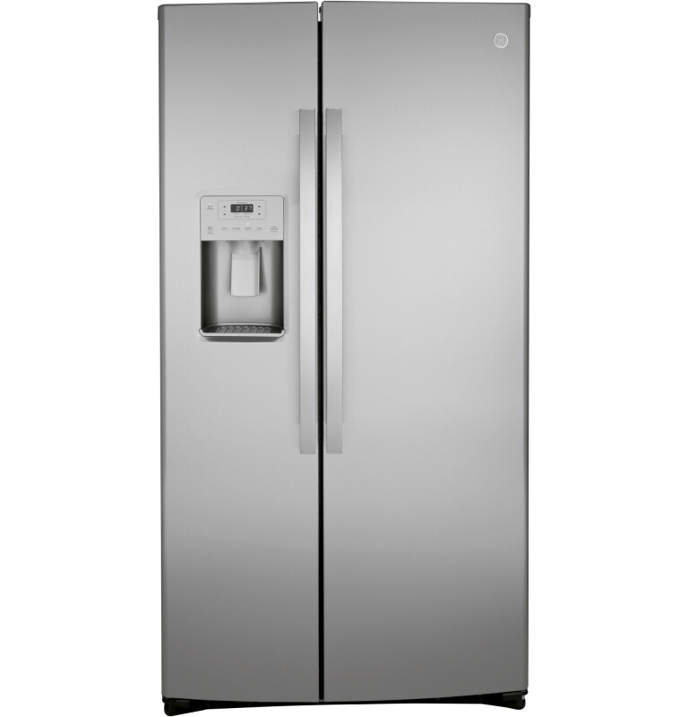 GE 21.8 Cu. Ft. Counter-Depth Fingerprint Resistant Side-By-Side Refrigerator Gray GZS22IYNFS Picture 1