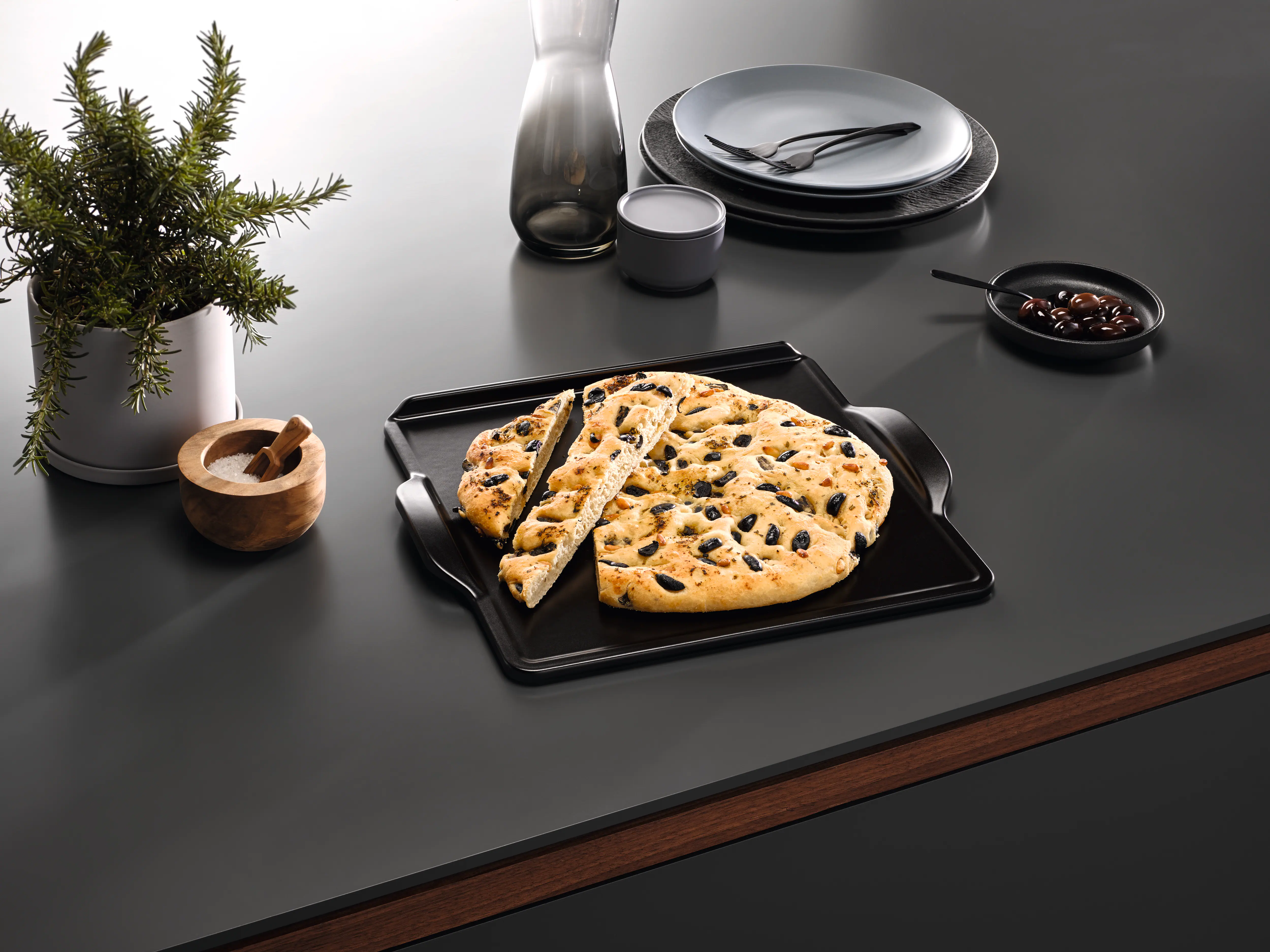 Gourmet baking and pizza stone for achieving the same results as if baked in a stone oven. HBS70