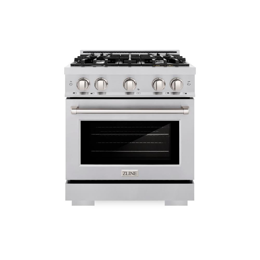 30 in. 4.2 cu. ft. Select Dual Fuel Range with 4 Burner Gas Cooktop and Electric Convection Oven HDR30