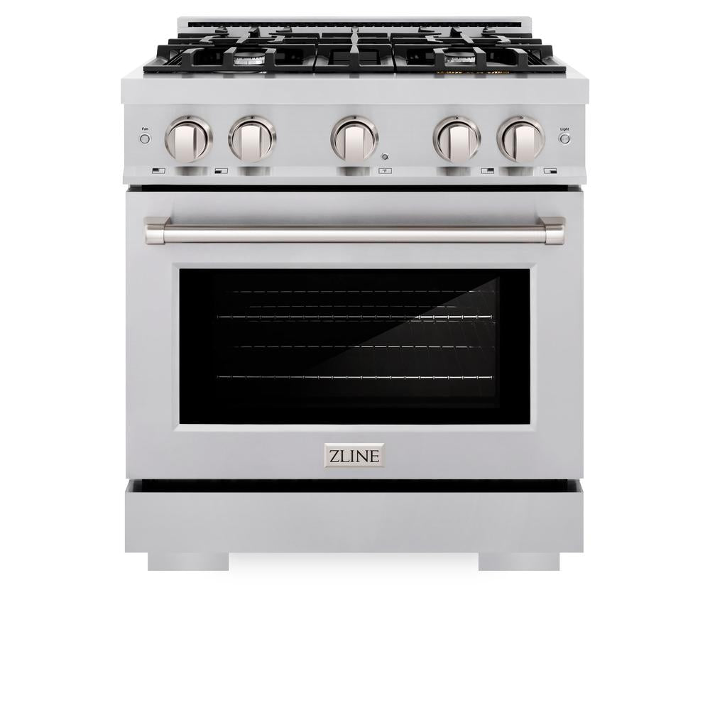 30 in. 4.2 cu. ft. Select Dual Fuel Range with 4 Burner Gas Cooktop and Electric Convection Oven HDR30