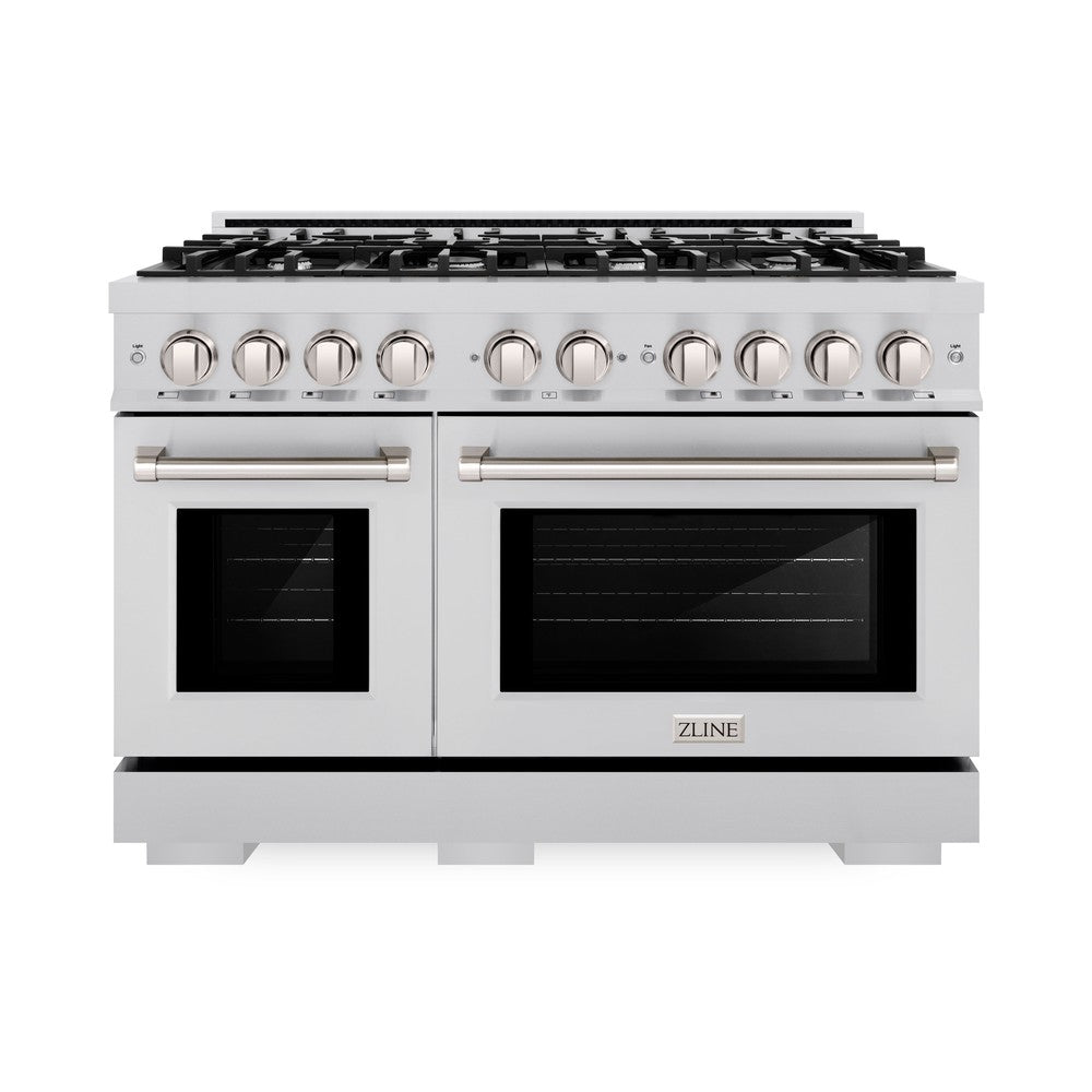 48 in. 6.7 cu. ft. Select Double Oven Dual Fuel Range with 8 Burner Gas Cooktop HDR48