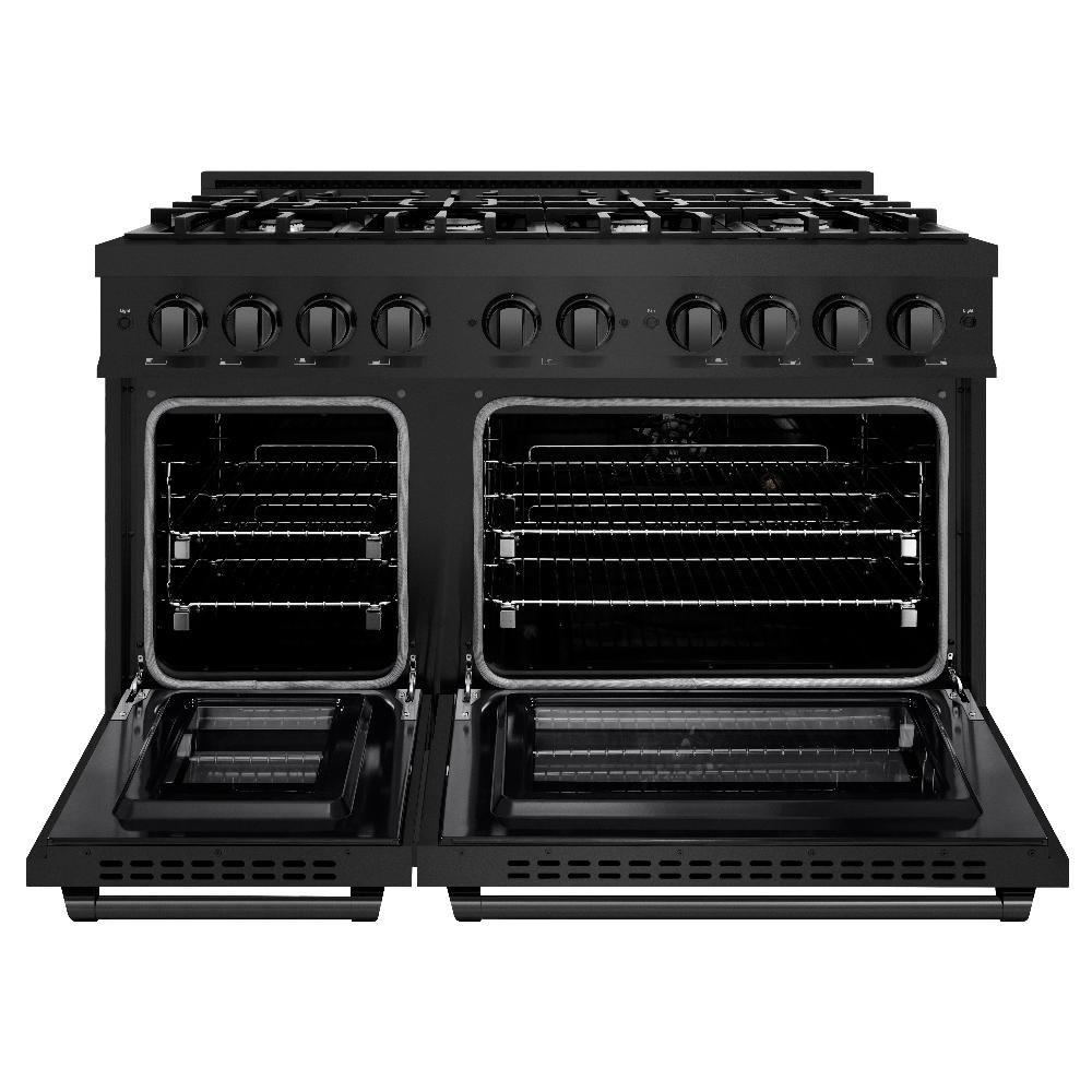 48 in. 6.7 cu. ft. Select Double Oven Dual Fuel Range with 8 Burner Gas Cooktop HDRB48