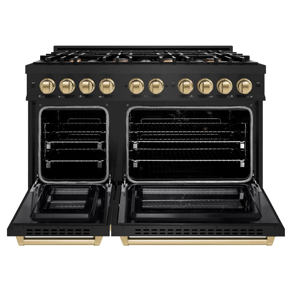 Autograph Edition 48 in. 6.7 cu. ft. Select Double Oven Dual Fuel Range with 8 Burner Gas Cooktop HDRBZ48CB