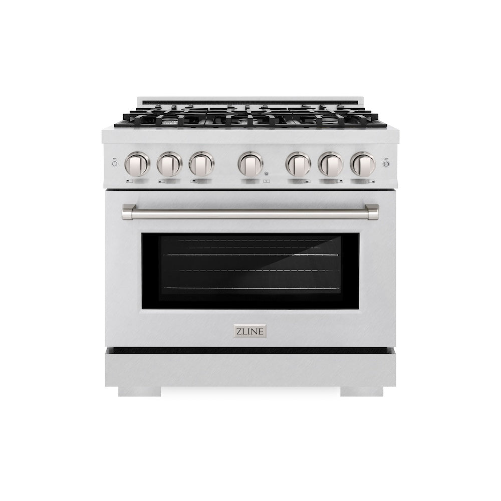 36 in. 5.2 cu. ft. Select Dual Fuel Range with 6 Burner Gas Cooktop and Electric Convection Oven HDRS36