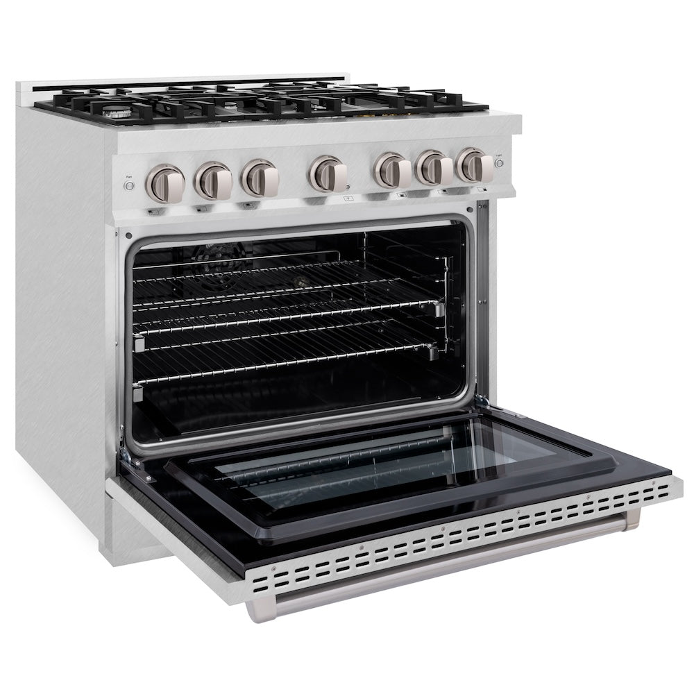 36 in. 5.2 cu. ft. Select Dual Fuel Range with 6 Burner Gas Cooktop and Electric Convection Oven HDRS36