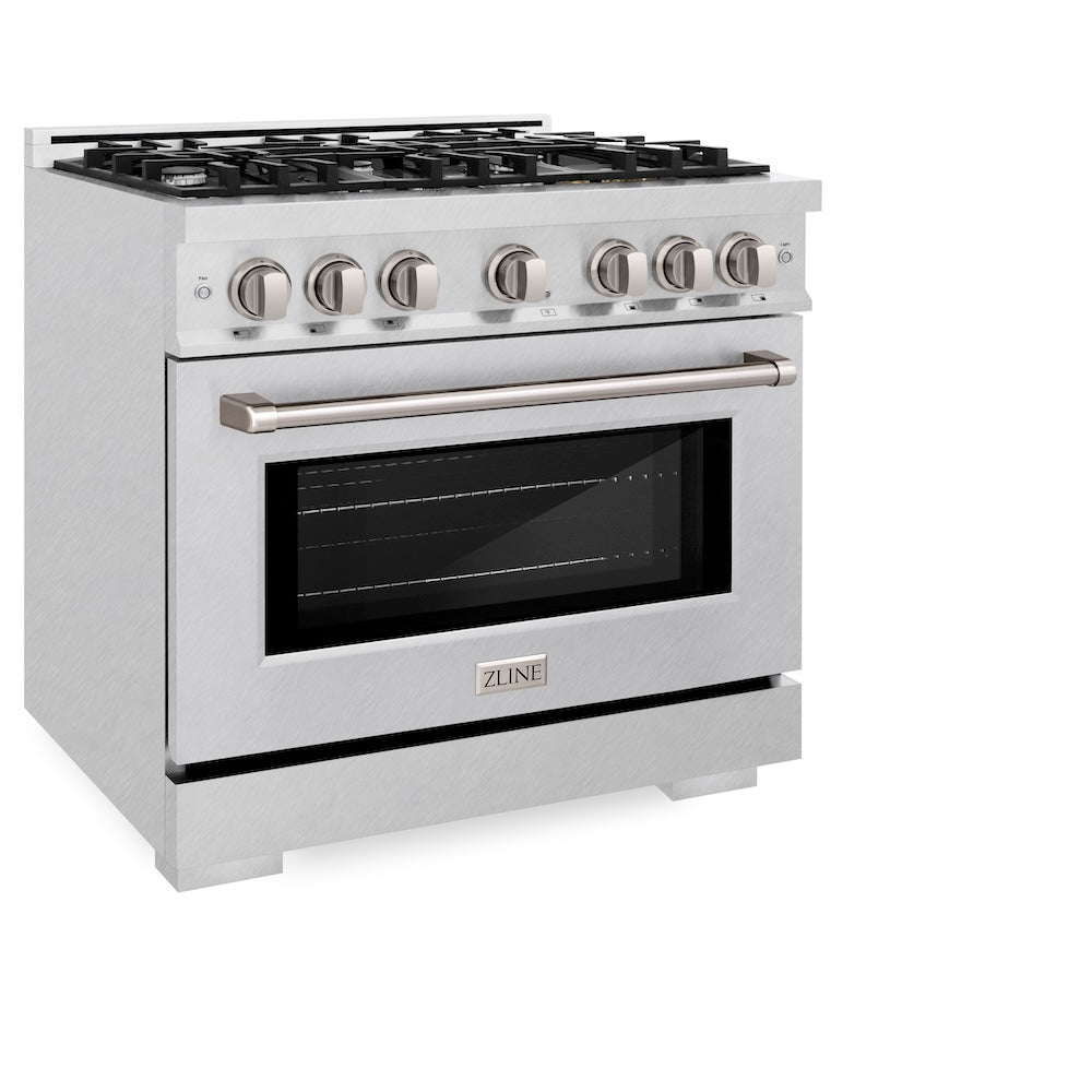 36 in. 5.2 cu. ft. Select Dual Fuel Range with 6 Burner Gas Cooktop and Electric Convection Oven HDRS36