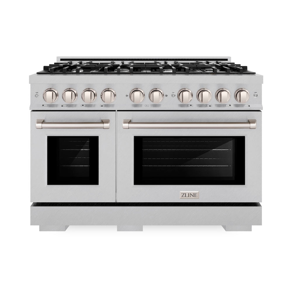 48 in. 6.7 cu. ft. Select Double Oven Dual Fuel Range with 8 Burner Gas Cooktop HDRS48