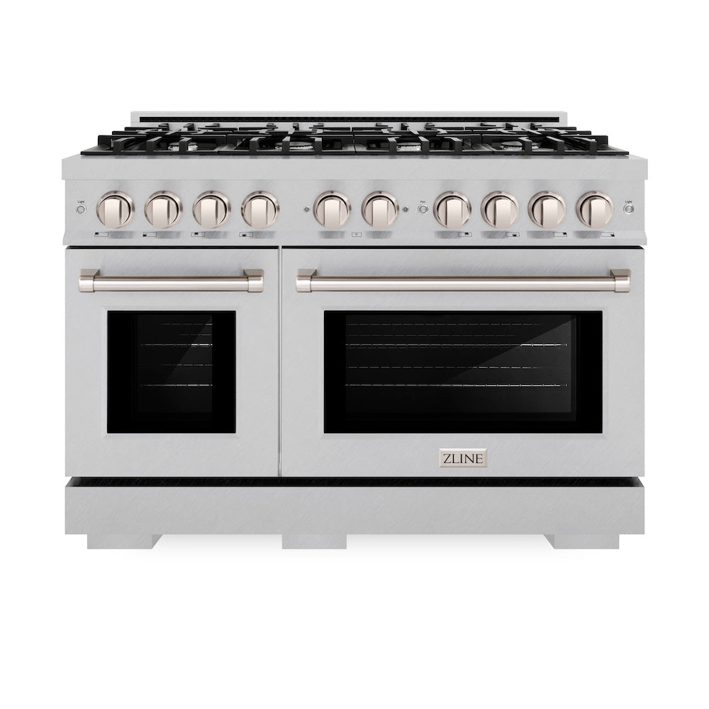 48 in. 6.7 cu. ft. Select Double Oven Dual Fuel Range with 8 Burner Gas Cooktop HDRS48