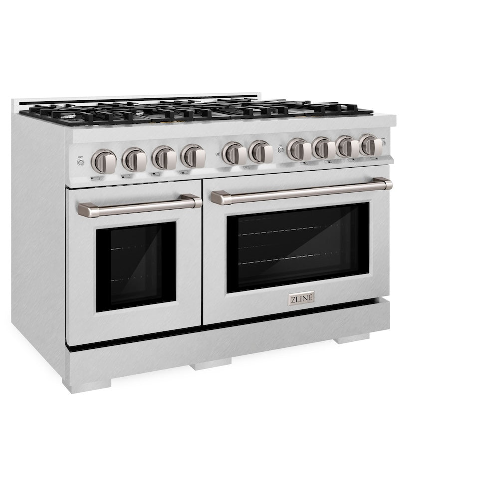 48 in. 6.7 cu. ft. Select Double Oven Dual Fuel Range with 8 Burner Gas Cooktop HDRS48