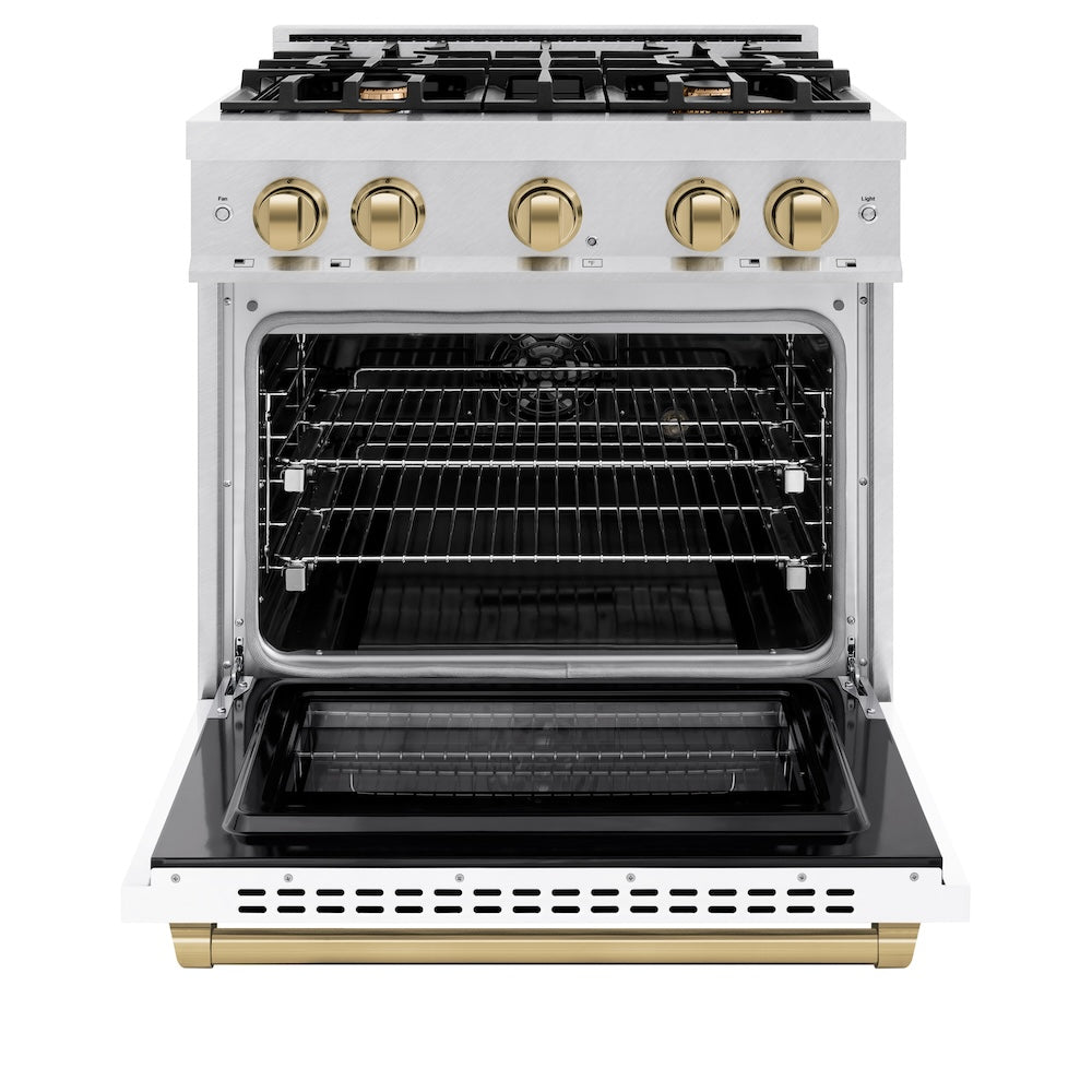 Autograph Edition 30 in. 4.2 cu. ft. Select Dual Fuel Range with 4 Burner Gas Cooktop and Electric Convection Oven HDRSZWM30CB