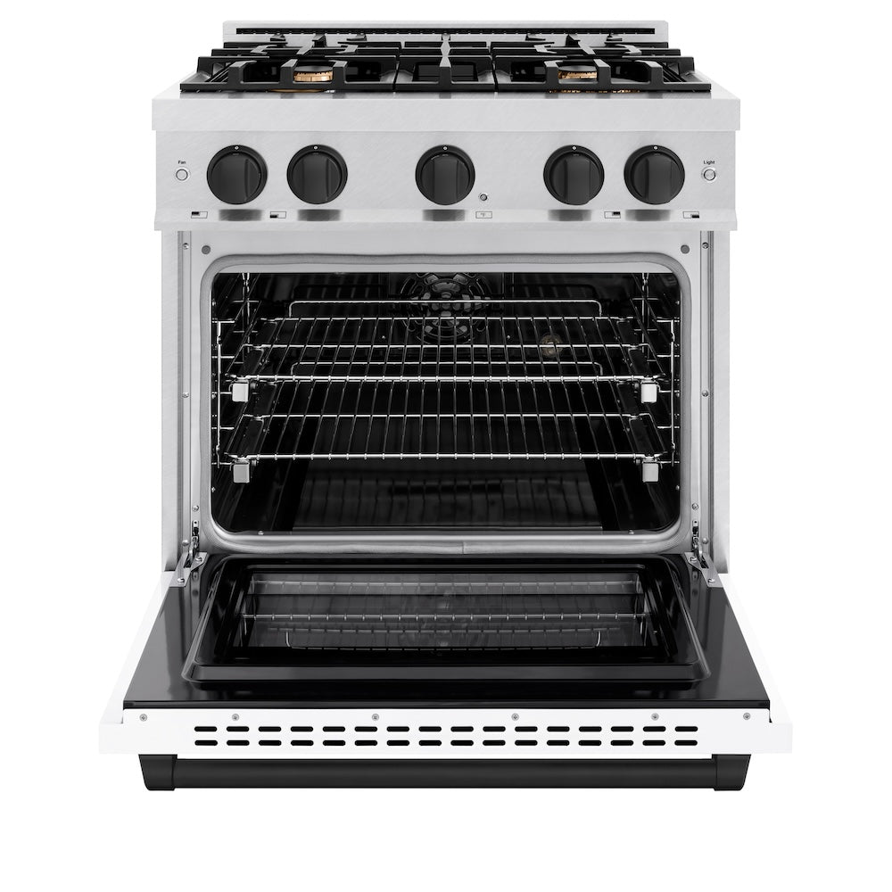 Autograph Edition 30 in. 4.2 cu. ft. Select Dual Fuel Range with 4 Burner Gas Cooktop and Electric Convection Oven HDRSZWM30MB