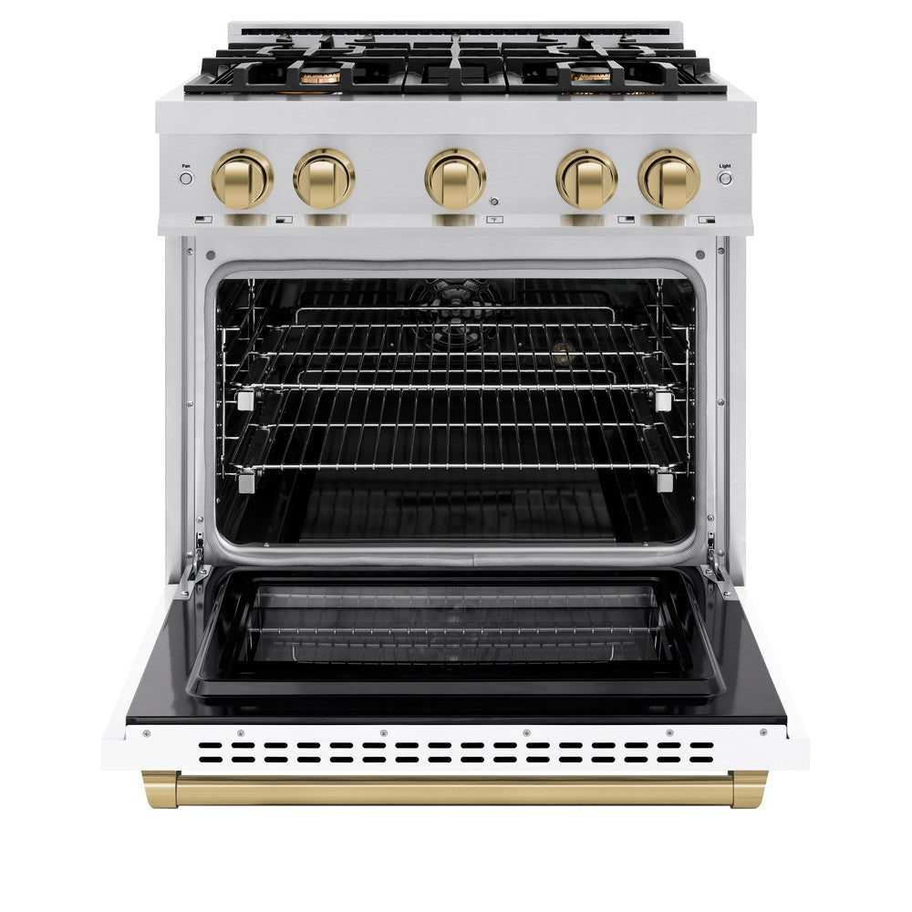 Autograph Edition 30 in. 4.2 cu. ft. Select Dual Fuel Range with 4 Burner Gas Cooktop and Electric Convection Oven HDRZWM30CB
