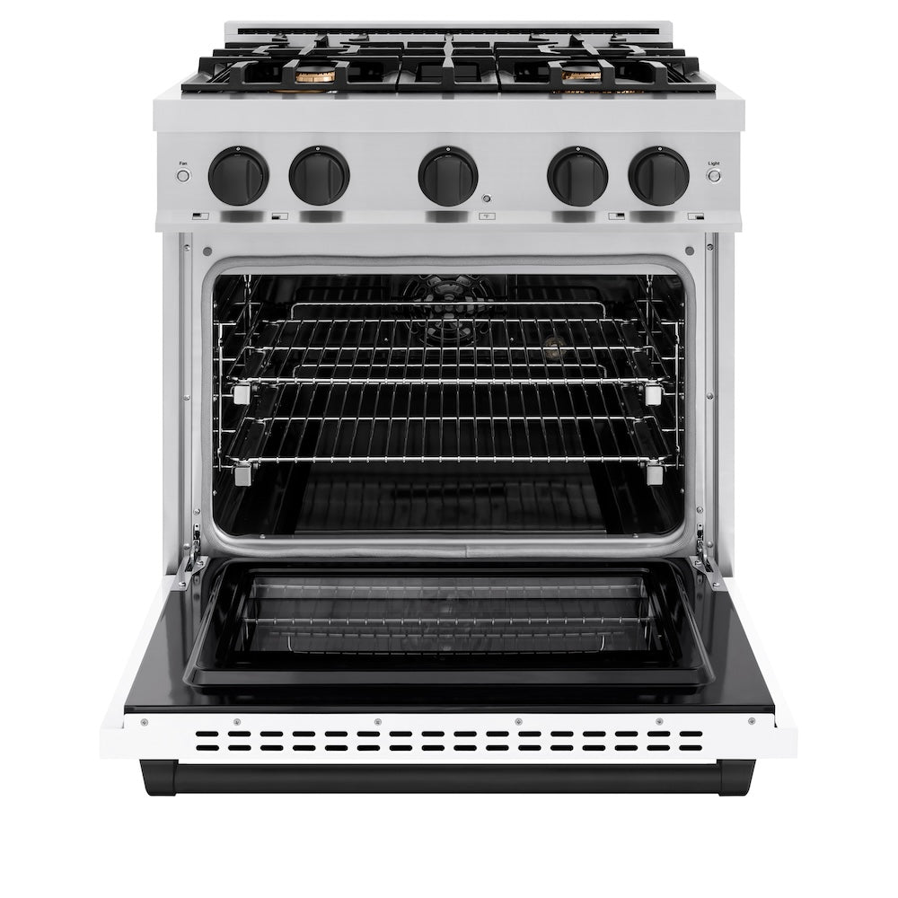 Autograph Edition 30 in. 4.2 cu. ft. Select Dual Fuel Range with 4 Burner Gas Cooktop and Electric Convection Oven HDRZWM30MB