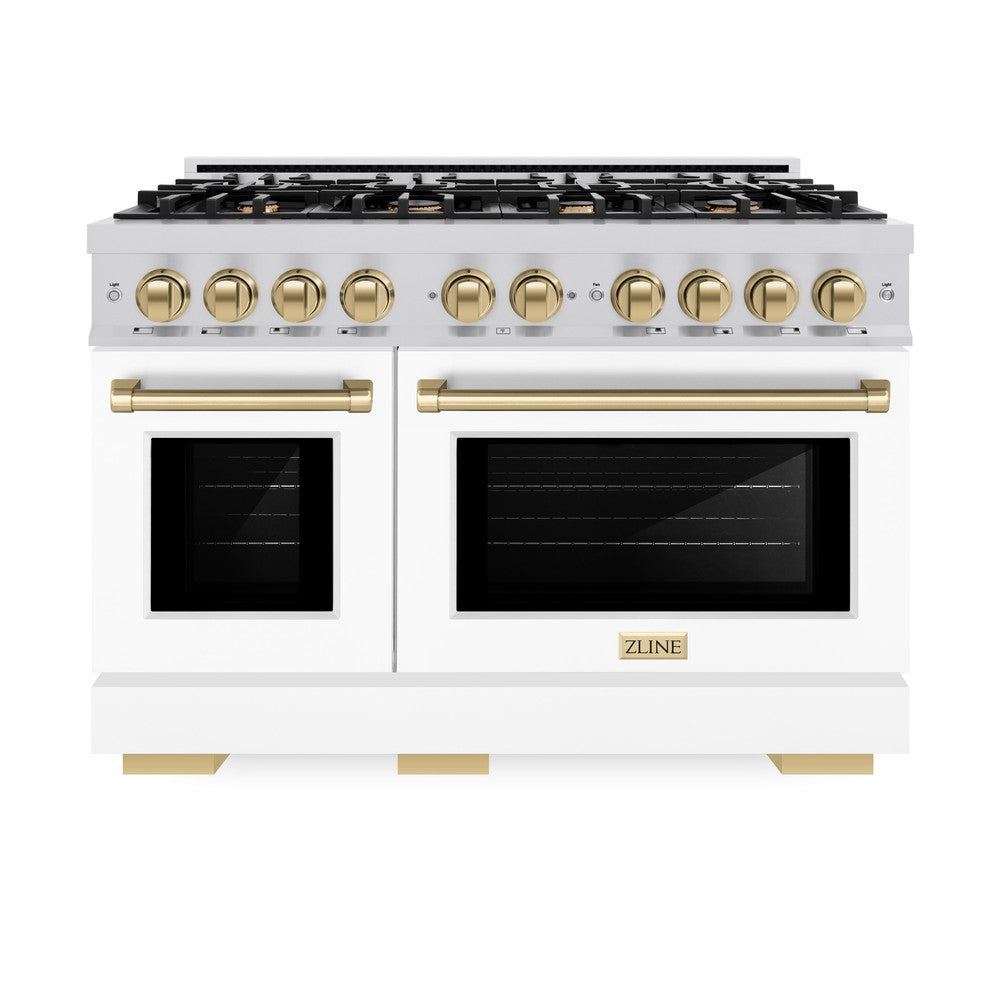 Autograph Edition 48 in. 6.7 cu. ft. Select Double Oven Dual Fuel Range with 8 Burner Gas Cooktop HDRZWM48CB