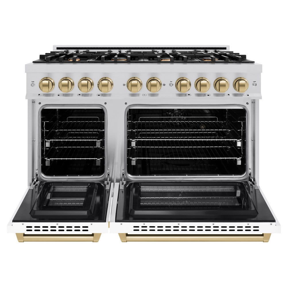 Autograph Edition 48 in. 6.7 cu. ft. Select Double Oven Dual Fuel Range with 8 Burner Gas Cooktop HDRZWM48CB