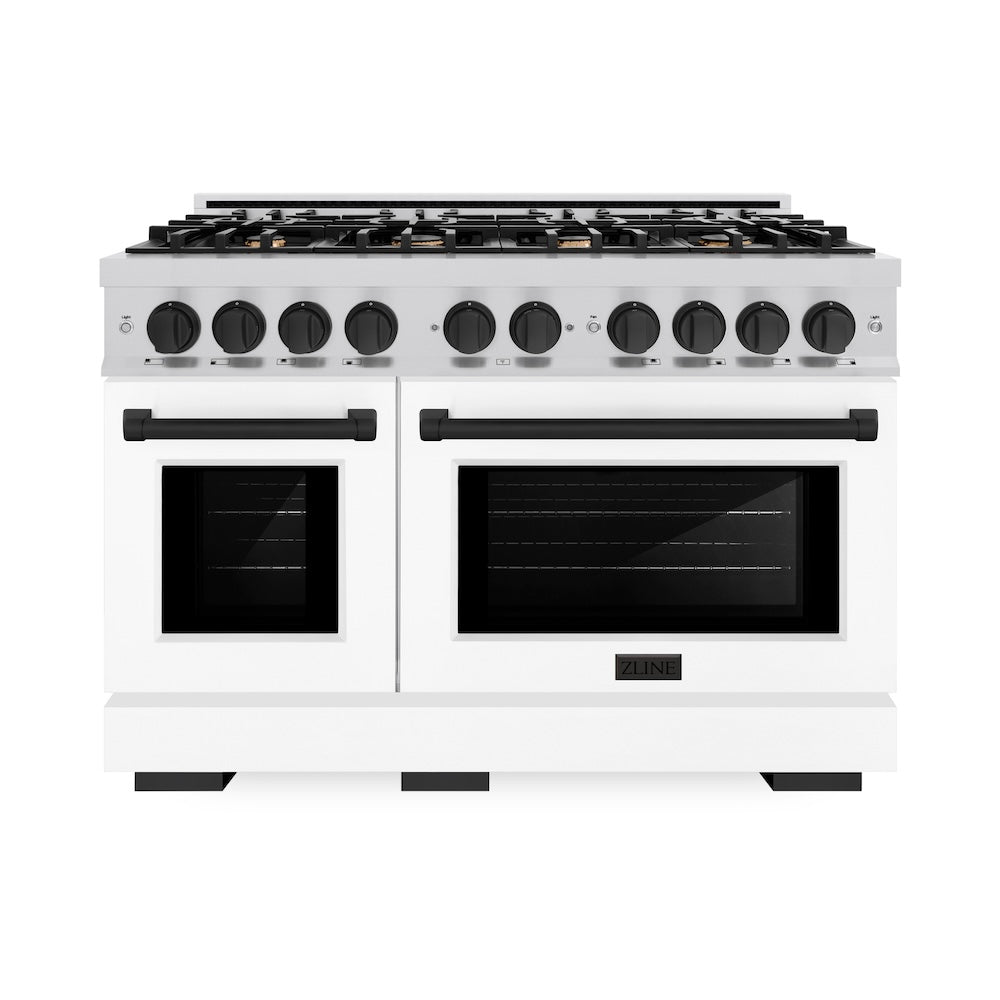 Autograph Edition 48 in. 6.7 cu. ft. Select Double Oven Dual Fuel Range with 8 Burner Gas Cooktop HDRZWM48MB