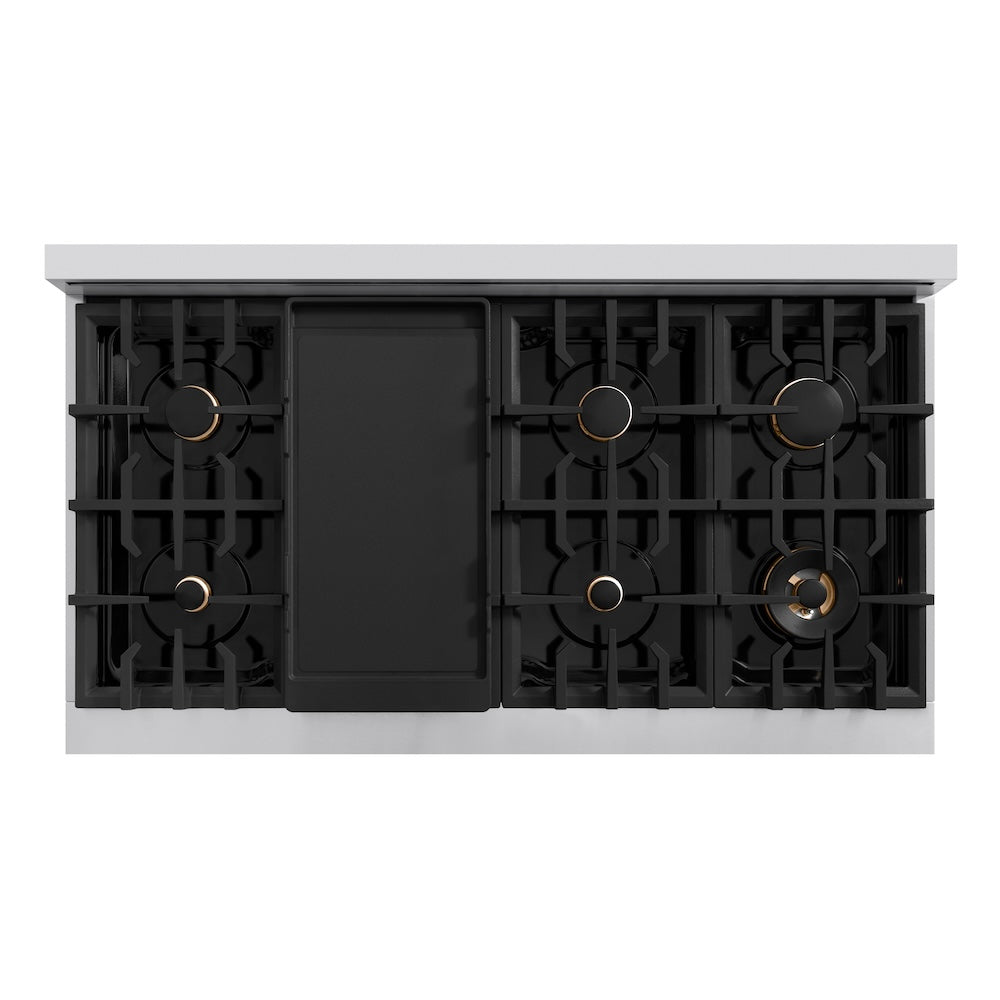 Autograph Edition 48 in. 6.7 cu. ft. Select Double Oven Dual Fuel Range with 8 Burner Gas Cooktop HDRZWM48MB
