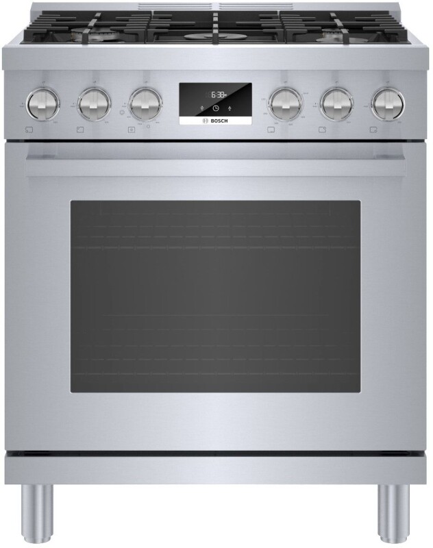 Bosch 800 Series Dual Fuel Freestanding Range 30'' Stainless Steel HDS8055U Picture 1