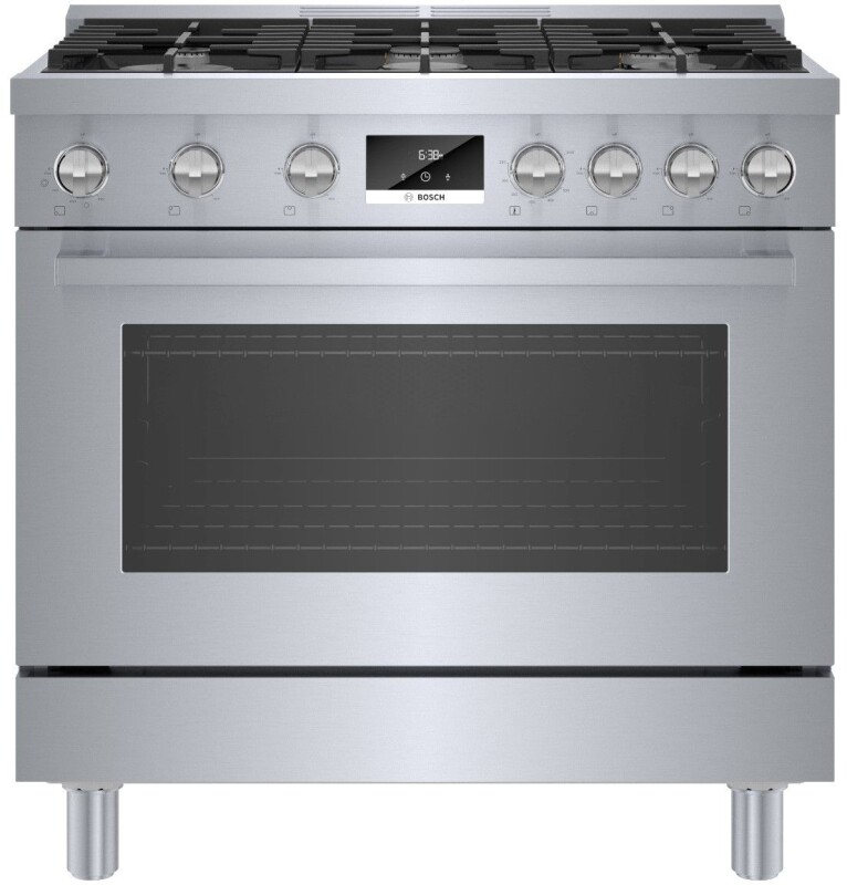 Bosch 800 Series Dual Fuel Freestanding Range 36'' Stainless Steel HDS8655U Picture 1
