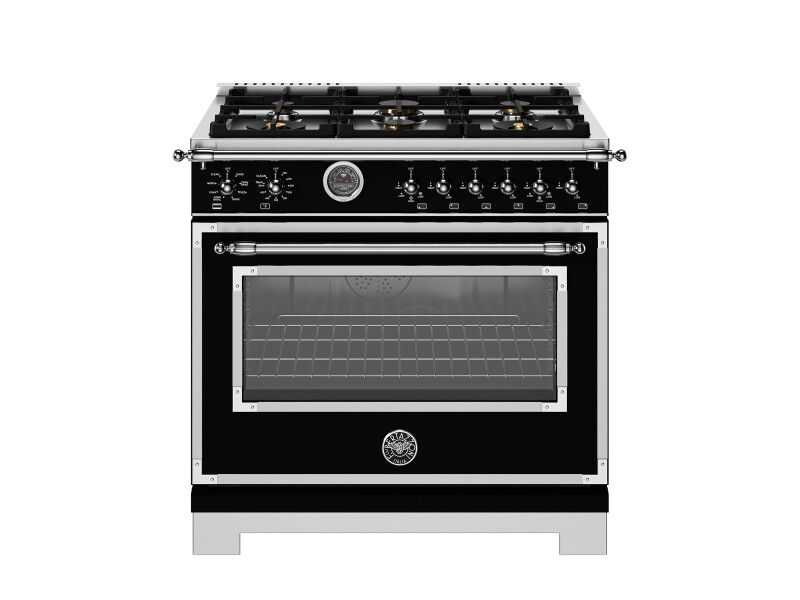 36 inch Dual Fuel Range, 6 Brass Burner and Cast Iron Griddle, Electric Self-Clean Oven HER366BCFEPAVT