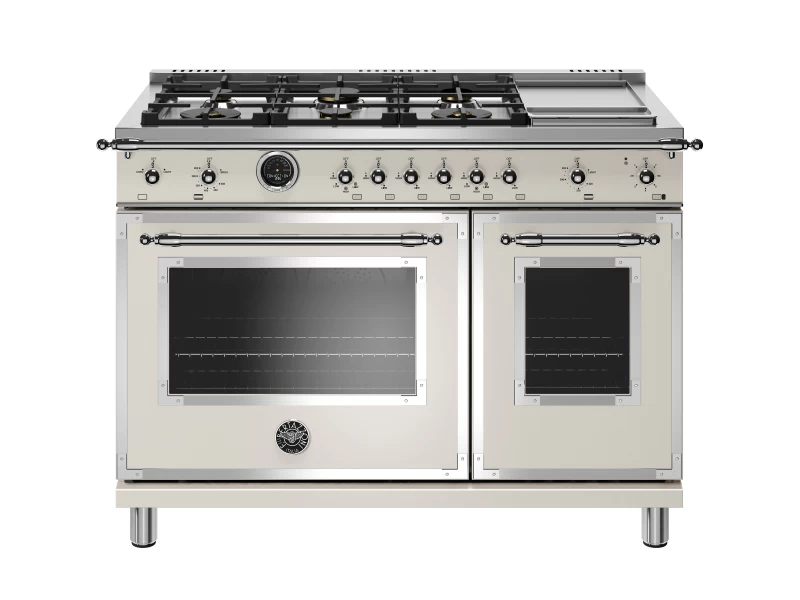 48 inch Dual Fuel Range, 6 Brass Burners and Griddle, Electric Self Clean Oven HERT486GDFSAVT