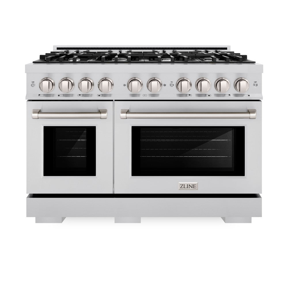 48 in. 6.7 cu. ft. Select Double Oven Gas Range with 8 Burner Cooktop HGR48