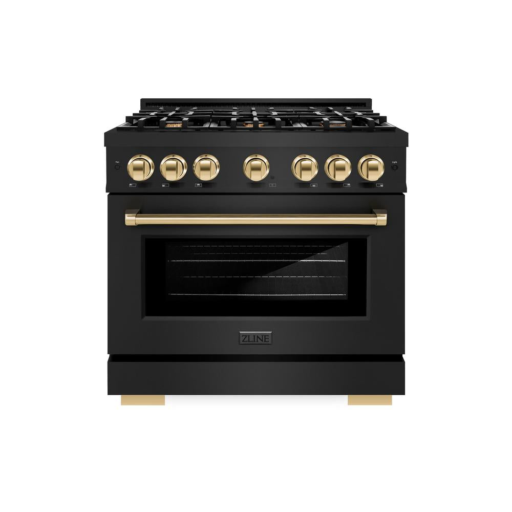 Autograph Edition 36 in. 5.2 cu. ft. Select Gas Range with 6 Burner Cooktop and Convection Gas Oven HGRBZ36G