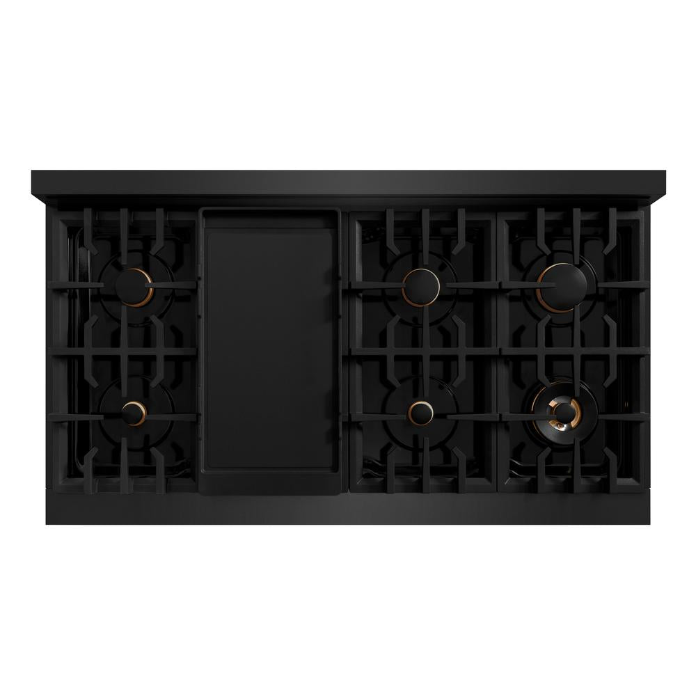 Autograph Edition 48 in. 6.7 cu. ft. Select Double Oven Gas Range with 8 Burner Cooktop HGRBZ48CB
