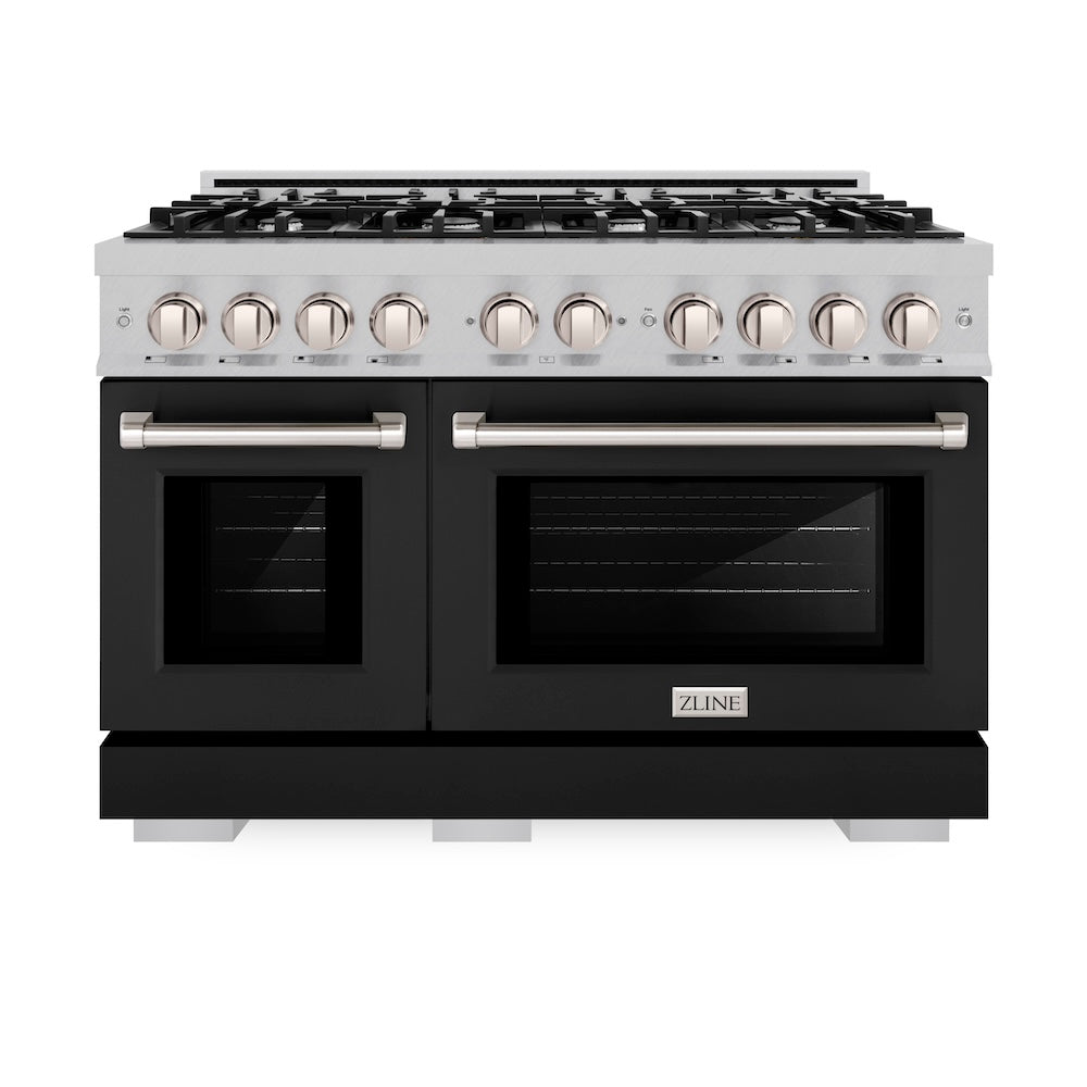 48 in. 6.7 cu. ft. Select Double Oven Gas Range with 8 Burner Cooktop HGRSBLM48