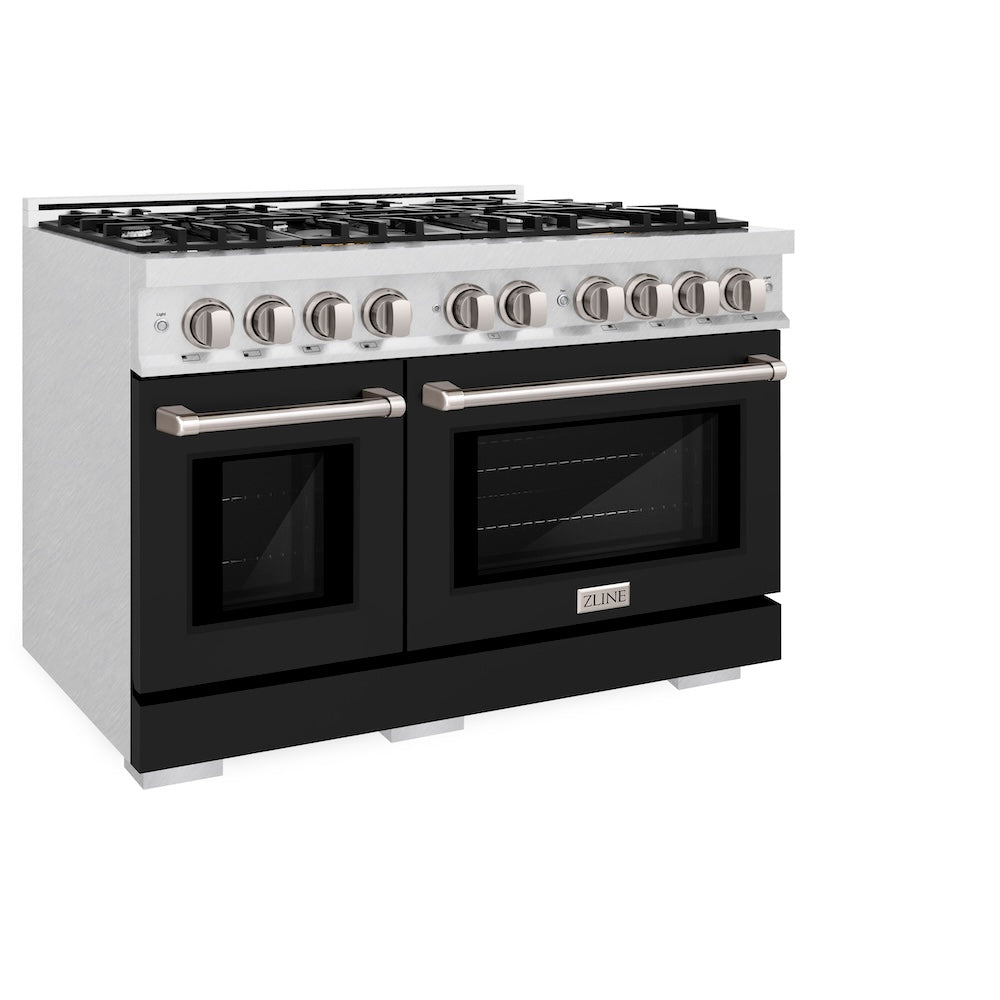 48 in. 6.7 cu. ft. Select Double Oven Gas Range with 8 Burner Cooktop HGRSBLM48