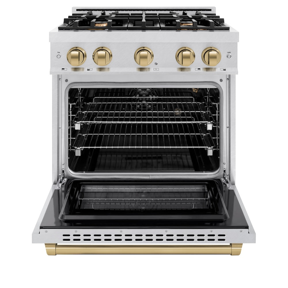 Autograph Edition 30 in. 4.2 cu. ft. Select Gas Range with 4 Burner Cooktop and Convection Gas Oven HGRSZ30CB