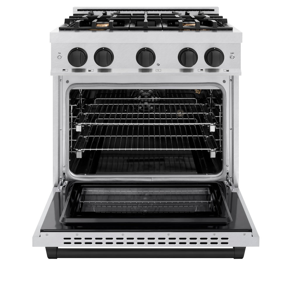 Autograph Edition 30 in. 4.2 cu. ft. Select Gas Range with 4 Burner Cooktop and Convection Gas Oven HGRSZ30MB