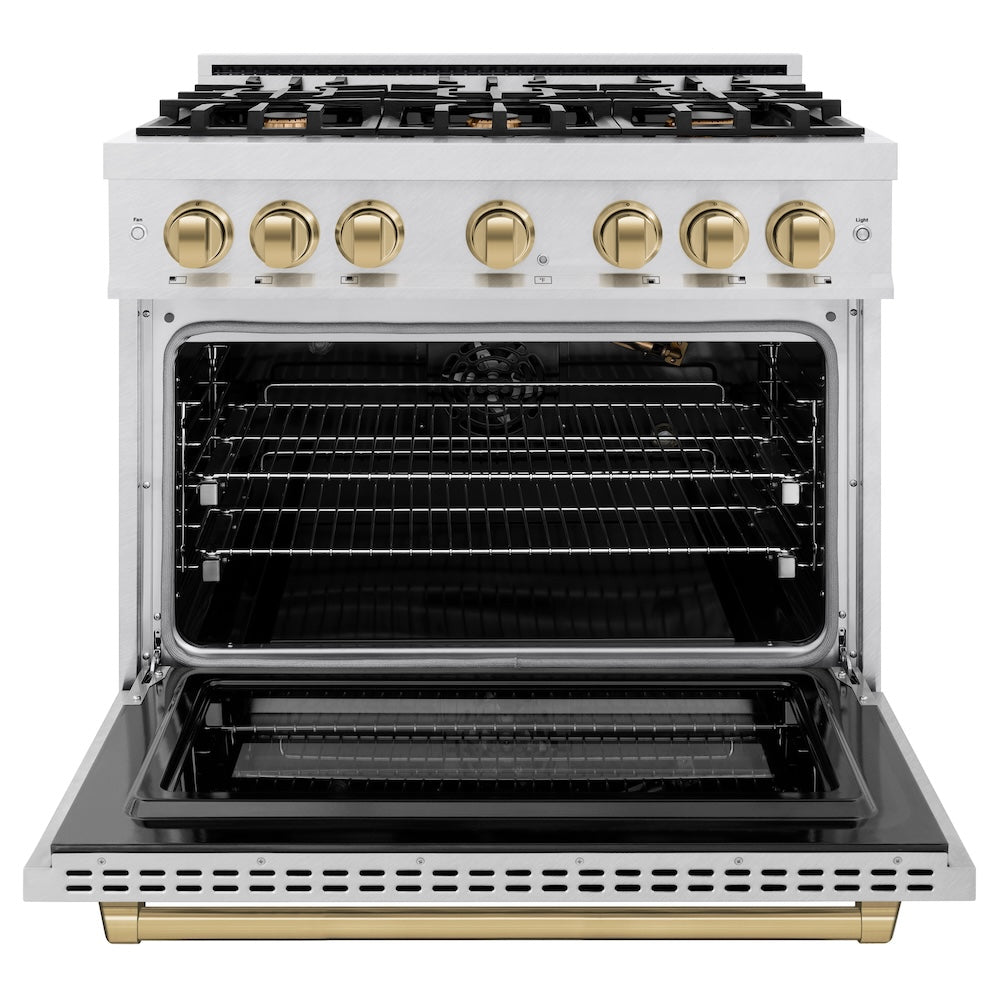 Autograph Edition 36 in. 5.2 cu. ft. Select Gas Range with 6 Burner Cooktop and Convection Gas Oven HGRSZ36CB