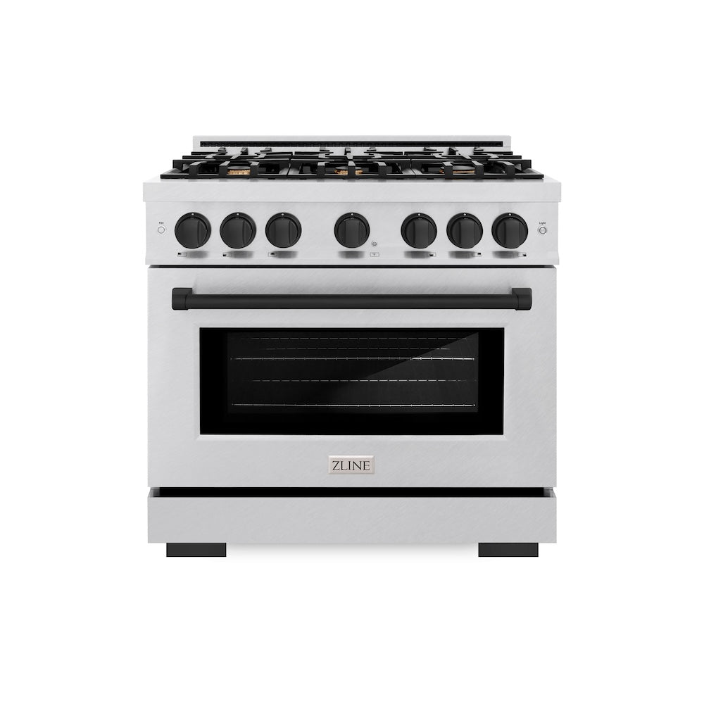Autograph Edition 36 in. 5.2 cu. ft. Select Gas Range with 6 Burner Cooktop and Convection Gas Oven HGRSZ36MB