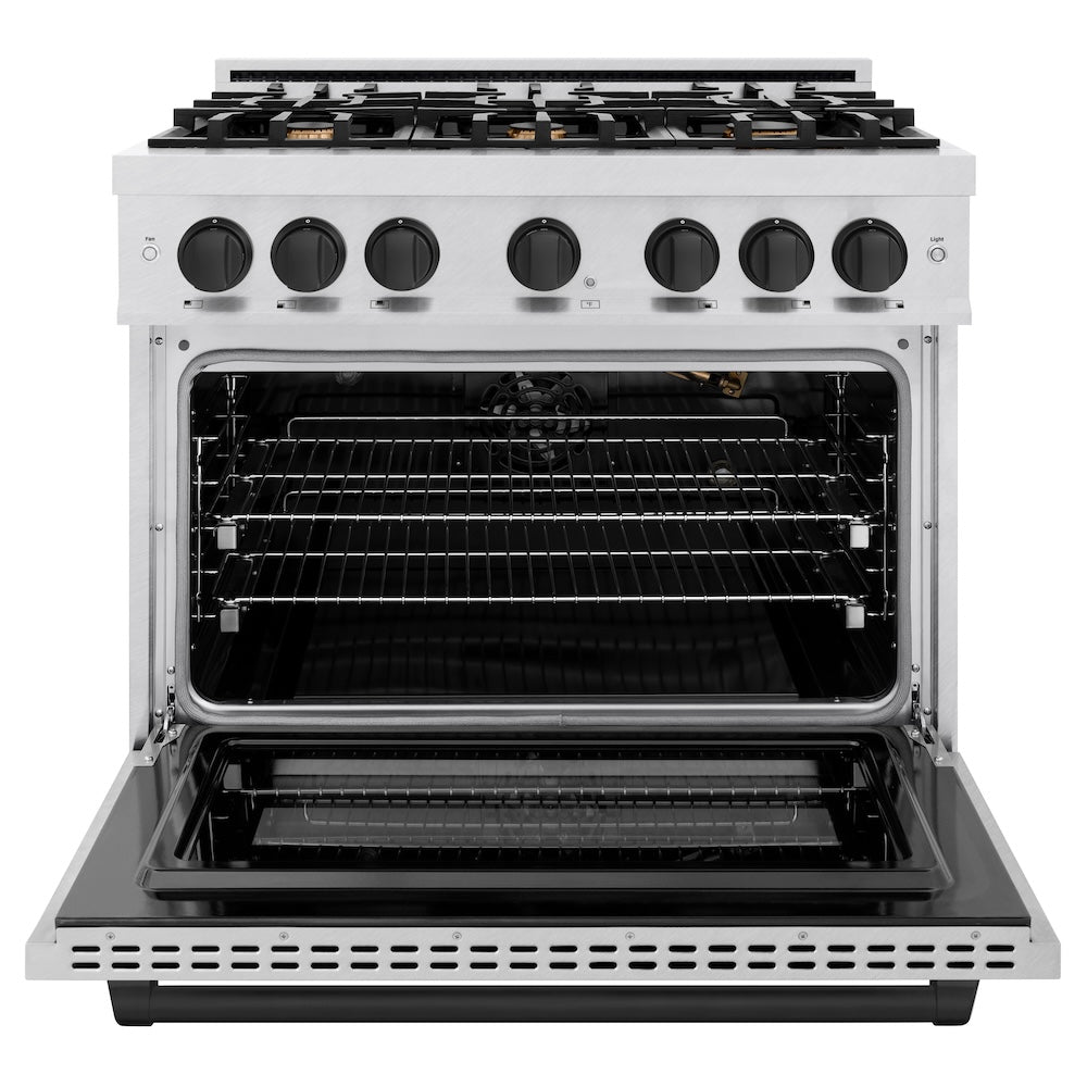 Autograph Edition 36 in. 5.2 cu. ft. Select Gas Range with 6 Burner Cooktop and Convection Gas Oven HGRSZ36MB