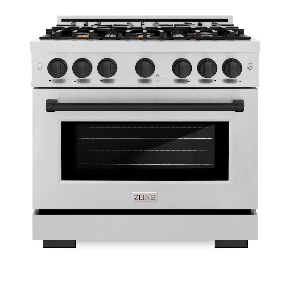 Autograph Edition 36 in. 5.2 cu. ft. Select Gas Range with 6 Burner Cooktop and Convection Gas Oven HGRSZ36MB