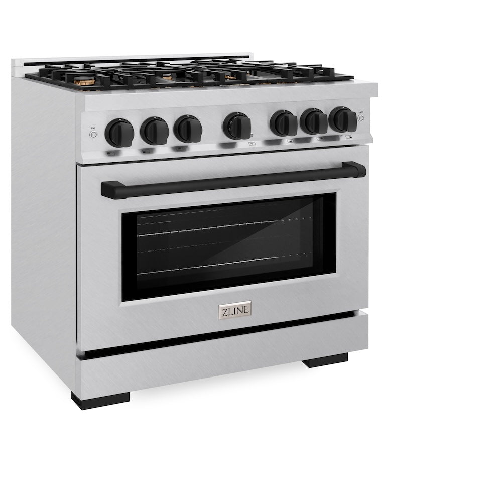 Autograph Edition 36 in. 5.2 cu. ft. Select Gas Range with 6 Burner Cooktop and Convection Gas Oven HGRSZ36MB