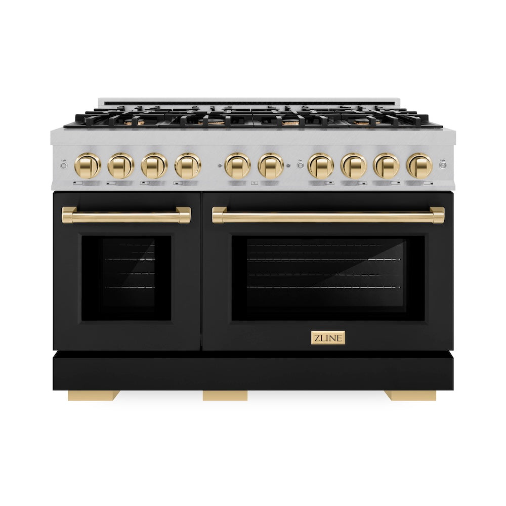 Autograph Edition 48 in. 6.7 cu. ft. Select Double Oven Gas Range with 8 Burner Cooktop HGRSZBLM48G