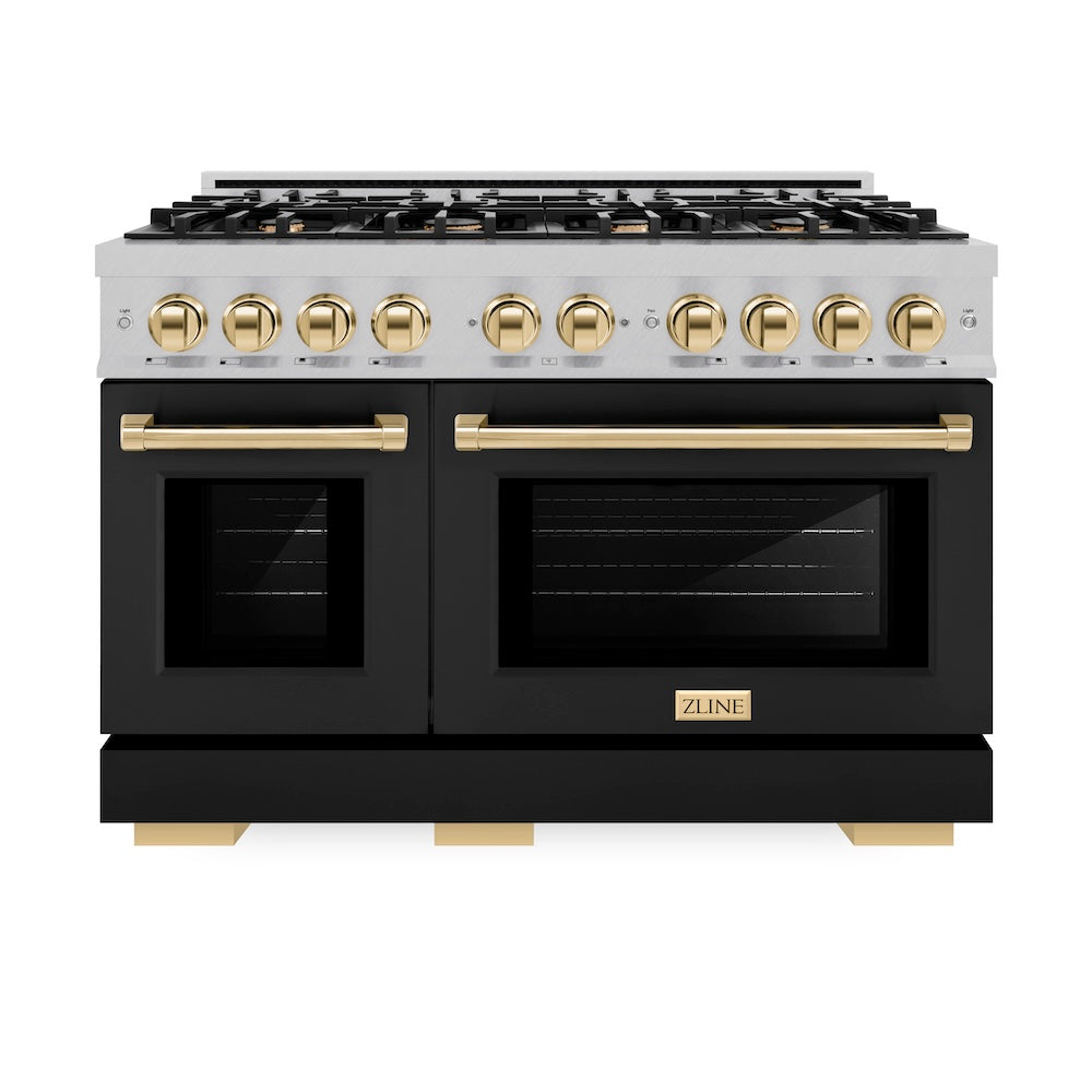Autograph Edition 48 in. 6.7 cu. ft. Select Double Oven Gas Range with 8 Burner Cooktop HGRSZBLM48G