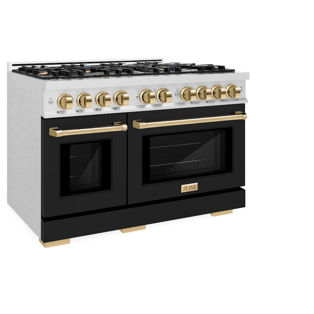 Autograph Edition 48 in. 6.7 cu. ft. Select Double Oven Gas Range with 8 Burner Cooktop HGRSZBLM48G