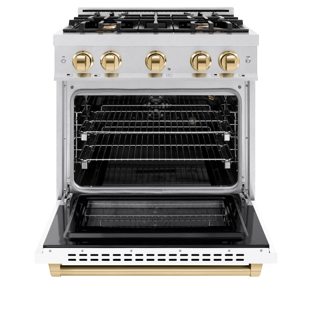 Autograph Edition 30 in. 4.2 cu. ft. Select Gas Range with 4 Burner Cooktop and Convection Gas Oven HGRSZWM30G