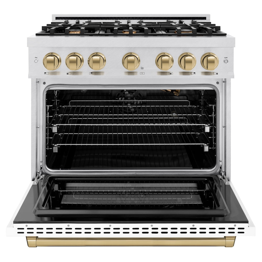 Autograph Edition 36 in. 5.2 cu. ft. Select Gas Range with 6 Burner Cooktop and Convection Gas Oven HGRSZWM36CB
