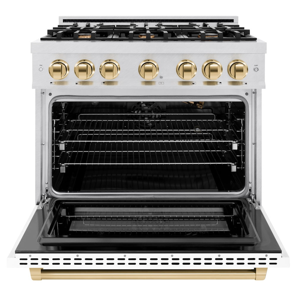 Autograph Edition 36 in. 5.2 cu. ft. Select Gas Range with 6 Burner Cooktop and Convection Gas Oven HGRSZWM36G